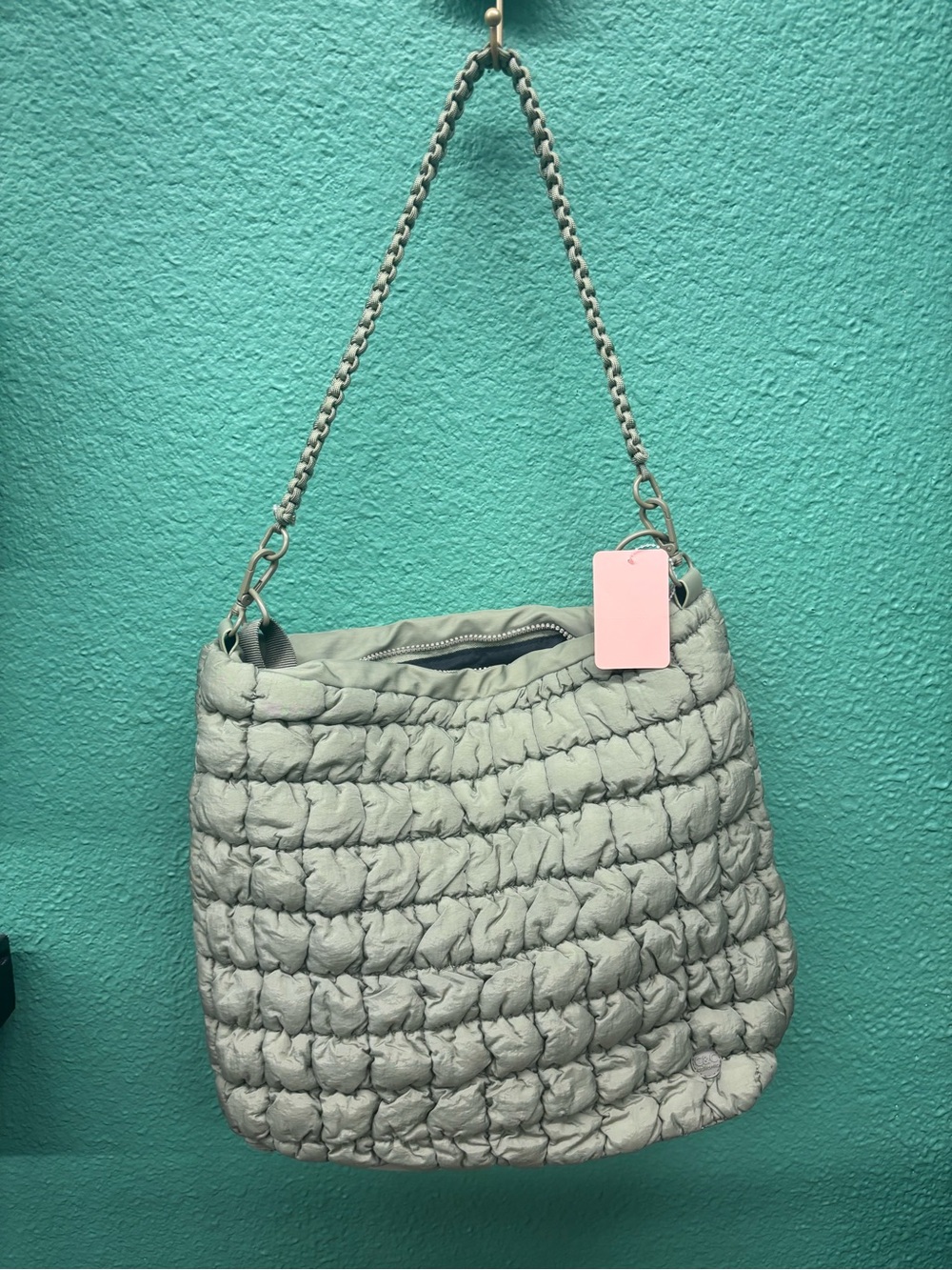 C&C California Quilted Puff Shoulder Bag in Mint